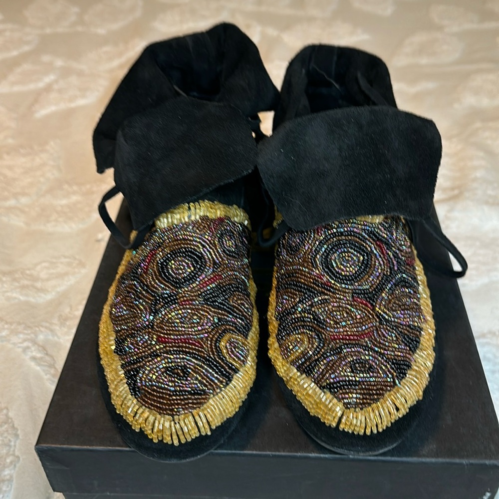 Brand New House of Harlow Suede and Beaded Mallory Moccasins. Gorgeous! Size 10
